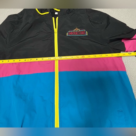 Universal Studios Nylon Windbreaker Adult Large Colorblock Full Zip Jacket Retro - Picture 12 of 13